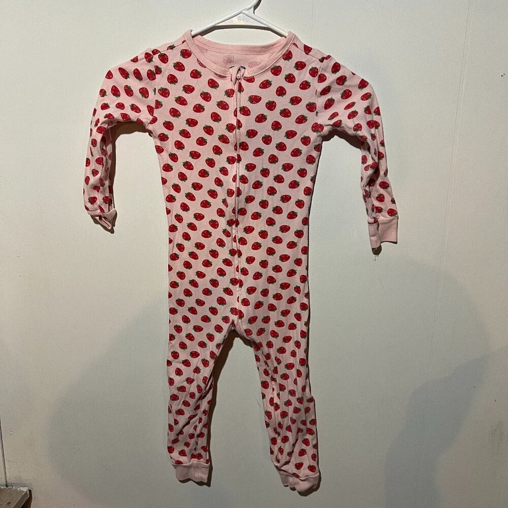 Old Navy - Strawberry Zipper Sleeper PJs - Size 4